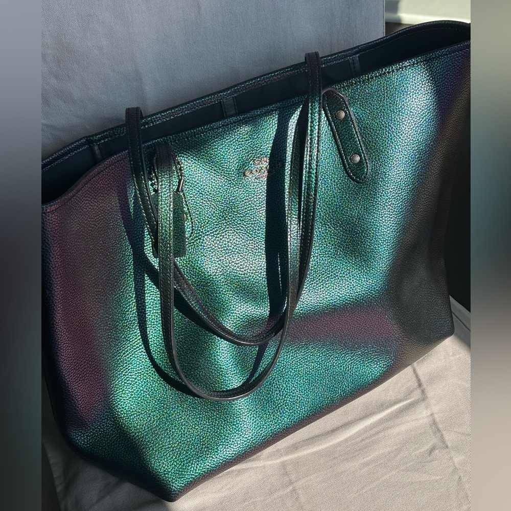 Coach holographic tote